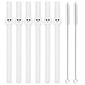 Axyaa Glass Boba Straws - Set of 12 Wide Clear Reusable Smoothie Straws