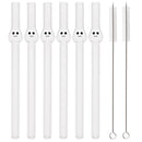 Axyaa Glass Boba Straws - Set of 12 Wide Clear Reusable Smoothie Straws