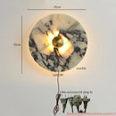 Axyaa Modern LED Wall Lamp - Circular Marble Living Room Lights