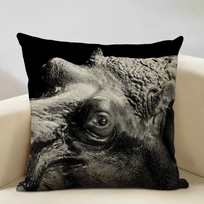 Axyaa Animal Pattern Cushion Cover Trio: Lion, Tiger, Bear Home Sofa Decor Kids Gift