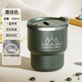 Axyaa 304 Stainless Steel Coffee Cup with Lid, Double-Layer Anti-Scalding Travel Mug