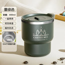 Axyaa 304 Stainless Steel Coffee Cup with Lid, Double-Layer Anti-Scalding Travel Mug