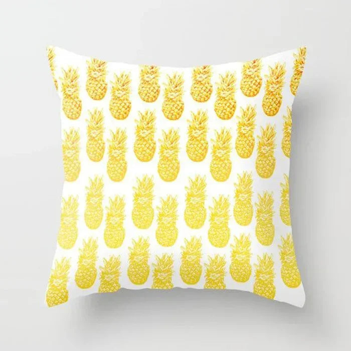 Yellow Giraffe Design Throw Pillow Cover for Home Decor by Axyaa