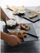 Axyaa Matte Geometric Diamond Square Bread Plate - Ideal for Dim Sum and Breakfast