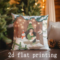 Axyaa Christmas Animal & Snowman Pillow Cover for Sofa, Bedroom, Car