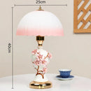 Axyaa Peach Blossoms LED Table Lamp with Frosted Glass Shade