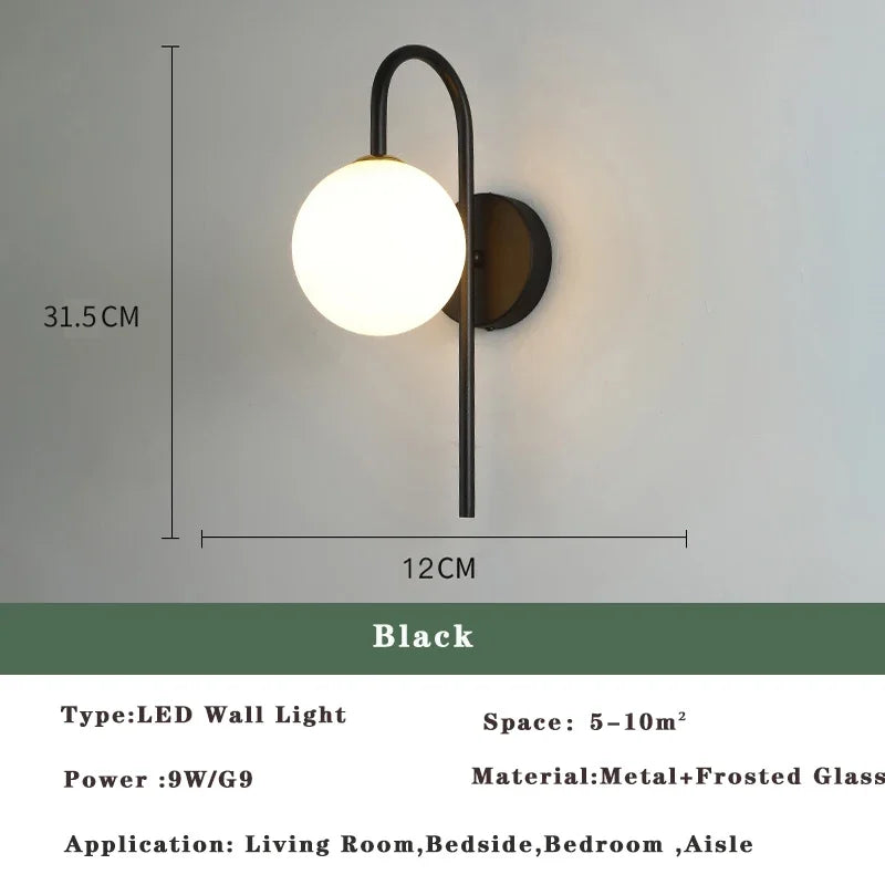Axyaa Nordic LED Wall Lamp - Elegant Indoor Lighting for Bedroom & Living Room