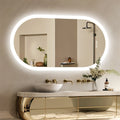 Axyaa Oval LED Bathroom Mirror Smart Dimmable 3 Colors Anti-Fog IP65 Large Mirror
