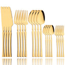 Axyaa 20-Piece Gold Stainless Steel Cutlery Set Dining Silverware Forks Knives Spoons