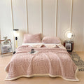 Axyaa Velvet Carved Winter Bed Blanket | Luxury Thick Plush Sofa Throw Blanket