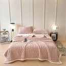 Axyaa Velvet Carved Winter Bed Blanket | Luxury Thick Plush Sofa Throw Blanket