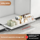 Axyaa Pot Lid Storage Rack: Under Cabinet Sliding Organizer for Pots, Pans, and Dishes