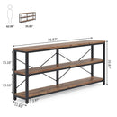 Axyaa 3-Tier Narrow Console Table with Metal Frame, 70.9" Long Sofa Entryway Table