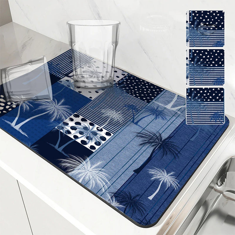Axyaa Tropical Plant Kitchen Drying Mat