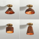Axyaa Walnut Copper LED Ceiling Lamp Modern Lighting for Home Lobby Living Room