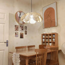 Axyaa Woven Petal Pendant Lights: Zen Tea Room Rattan LED Chandelier