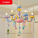 Axyaa Colorful Crystal Pendants Ceiling Chandelier for Kids Bedroom