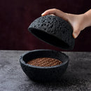 Axya Volcano Stone Soup Bowls Black Tableware Planet Bowl Disk Smoked Bowl