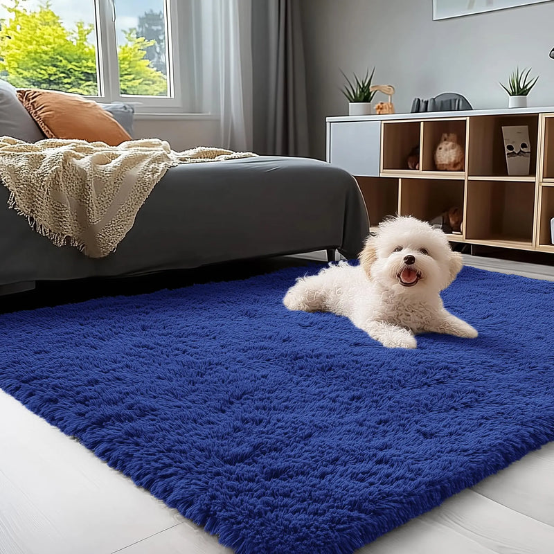 Axyaa Kids Bedroom Shaggy Carpet: Soft, Fluffy, Cozy Rugs for Boys and Girls