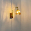 Axyaa Glass Copper LED Wall Lamp with Pull Chain Switch
