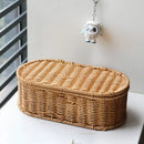 Axyaa Bohemian Rattan Storage Box: Dust-proof Cutlery Frame, Kitchen Organizer & Home Decor