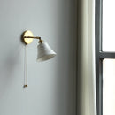 Axyaa Nordic Ceramic LED Wall Light with Pull Chain Switch