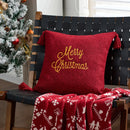 Axyaa Merry Christmas Letter Embroidery Pillow Cover 45x45cm