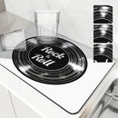 Axyaa Black Drying Mat: Non-Slip Absorbent Kitchen Counter Mat for Tableware