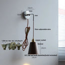 Axyaa Ash Wood LED Wall Light with Pull Chain Switch, Japanese Style Bedside Lamp