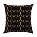 Axyaa Abstract Geometry Linen Pillowcase 45*45cm Square Home Sofa Decor Cover