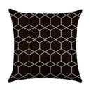 Axyaa Abstract Geometry Linen Pillowcase 45*45cm Square Home Sofa Decor Cover