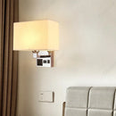 Axyaa LED Fabric Wall Light with USB Charging Port - Stylish Bedroom Lampshade