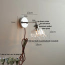 Axyaa Iron Rotate LED Wall Light, Nordic Modern Glass Bedside Lamp