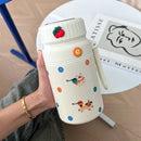 Axyaa Cute Animals Thermos Bottle | Vacuum Flask with Tea Strainer for Travel