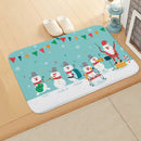 Axyaa Christmas Santa Elk Door Mat - Home Kitchen Bathroom Non-Slip Carpet