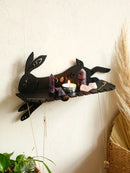 Axyaa Gothic Black Rabbit Moon Crystal Shelf Boho Decor Shelf Wall Ledge