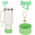 Axyaa Pink Bow Silicone Cup Accessories Set for 30/40 OZ Tumbler