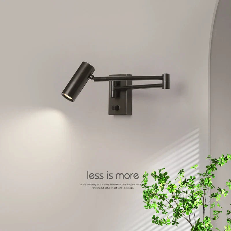Axyaa Modern Black Adjustable LED Wall Lamp for Bedroom Living Room Reading