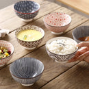 Axya 4.5" High-Foot Nordic Ceramic Soup Bowl Japanese Style Rice Bowl