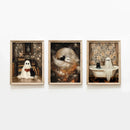 Axyaa Halloween Ghost and Black Cat Wall Art Set