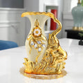Axyaa Gold Glass Vase Light Luxury Decor for Modern Living Rooms