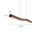 Axyaa Walnut Wood Grain Linear Pendant Light for Creative Dining Room Lighting