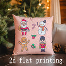 Axyaa Festive Christmas Pattern Pillowcase for Sofa, Bedroom, Car - Cushion Cover