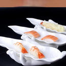 Axyaa Bergamot Leaves Plate: White Ceramic Creative Tableware for Molecular Cuisine