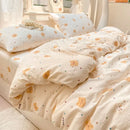 Axyaa Cloud Super Soft Kapok Mattress in Cream Wind Wrinkled Double-Layer Yarn - 4-Piece Set