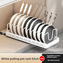Axyaa Pot Lid Storage Rack: Under Cabinet Sliding Organizer for Pots, Pans, and Dishes