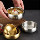 Axyaa Double-layer Stainless Steel Scald-proof Soup Rice Bowls