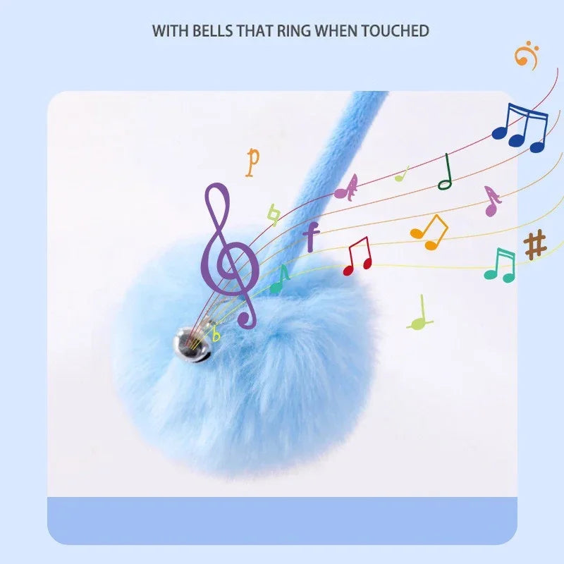 Axyaa Plush Ball Cat Teaser Toy: Interactive, Stretchable, Hanging Fun for Kittens
