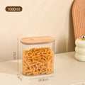 Axyaa Clear Storage Jars with Wood Lid, Airtight Food Container for Kitchen Organization