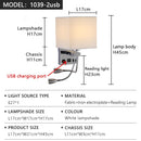 Axyaa Square Fabric LED Wall Lamp with USB Reading Light & Switch